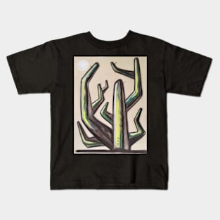 Green cactus chalk drawing Kids T-Shirt